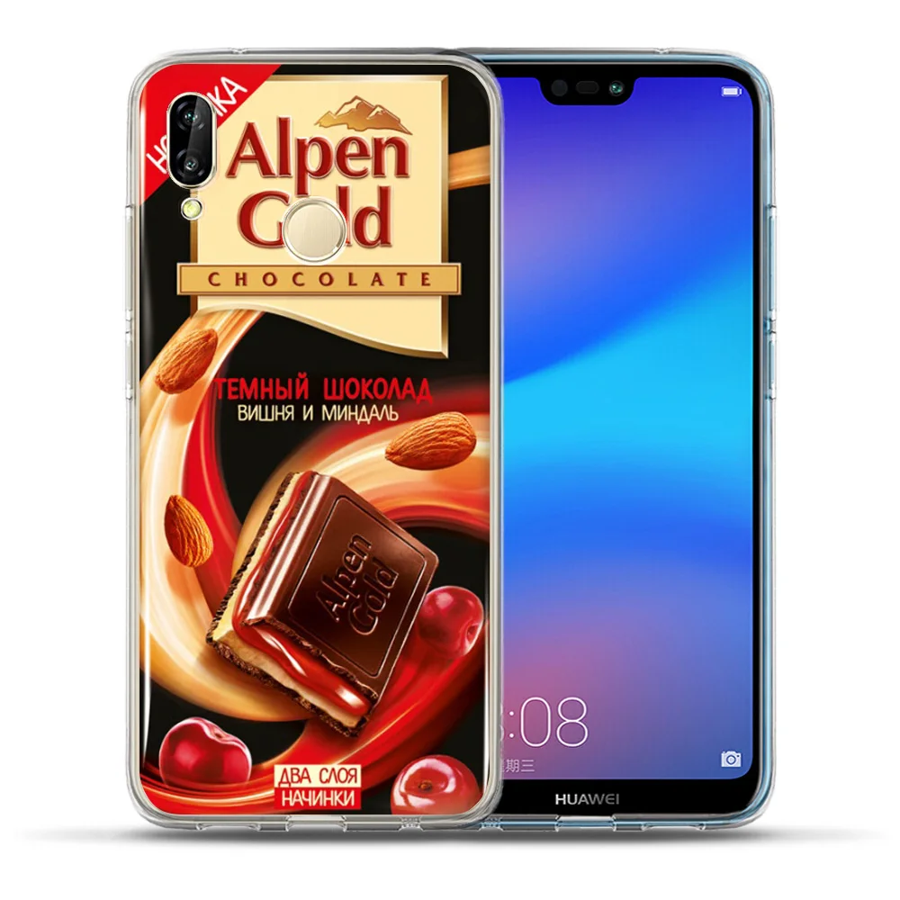 Шоколад силиконовый чехол для Huawei P8 Lite P9 P10 P20 P30 lite рro Y5 Y6 Y7 Y9 Prime P Smart Z Коврики 10 20 Lite