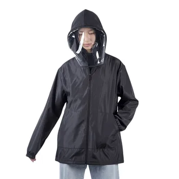 

Fashion Women Men Raincoat Portable Outdoor Travel Rainwear Waterproof Camping Hooded Ponchos Rain Cover Removable Visor Mask