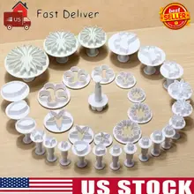 33Pcs Convenient Fondant Cake Decorating Sugarcraft Plunger Cutter Tools Mold Mould Cookies