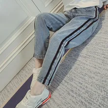 Для девочек джинсы весна Костюмы на гусеничном ходу стиль; сезон весна-осень; детская одежда для больших мальчиков на весну Детский жакет из денима для девочки; обтягивающие штаны для девочек фа