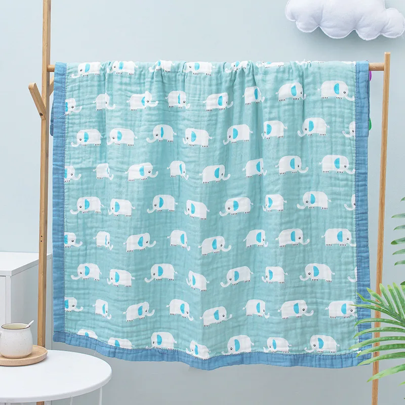 Imebaby baby blanket bath towel 110 * 110 six layers of pure cotton muslin newborn sw blanket, blanket, wrap blanket, bedding