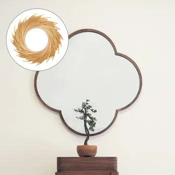 

1Pc Plastic Makeup Mirror Wall Hanging Vanity Mirror for Bathroom (Orange)