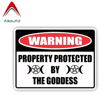 

Aliauto Warning Car Sticker Creativ Protected By The Goddess Waterproof Decal Accessories PVC for VW Nissan Suzuki,14cm*10cm