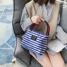 Женская сумка через плечо, модная нейлоновая сумка через плечо, сумка для обеда, сумка для обеда с рисом, тканевая полосатая Сумка-тоут, сумка#10
