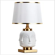 Американский стиль, художественная Керамическая Настольная лампа с человеческим лицом для спальни, прикроватная, для гостиной, фойе, для учебы, для чтения, ночной Светильник 190151