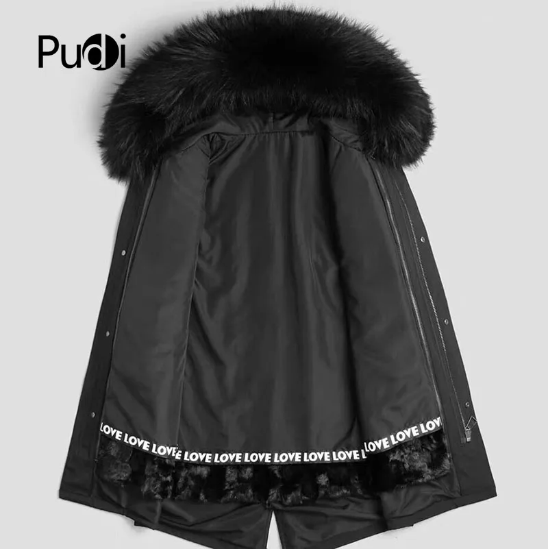 PUDI MT8111 Мужская Новая Модная хлопковая куртка куртки с подкладкой из натурального меха норки с капюшоном из лисьего меха осенне-зимняя повседневная верхняя одежда