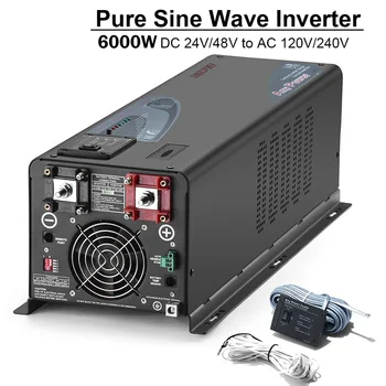 

SUNGOLDPOWER 6000W Pure Sine Wave Solar Power Inverter Battery Charger 24V/48V DC to 120/240V AC Voltage Converter Home Inverter