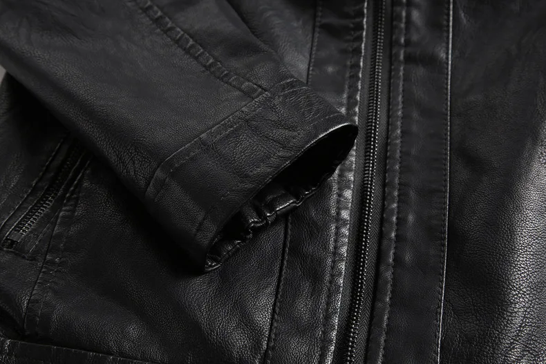 Осень мотоцикл стенд воротник Veste Cuir Homme