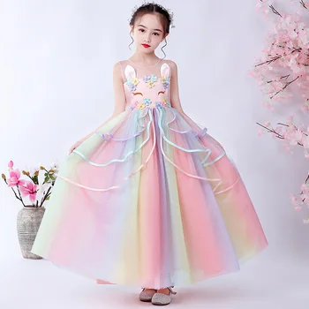

Girls Evening Party Dress Fashion Kids Unicorn Dresses For Girls Children Costume Elegant Princess Dress Flower Girls Wedding