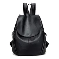 Genuine Leather Backpack Fashion Casual  Ladies Soft Travel Bag 2
