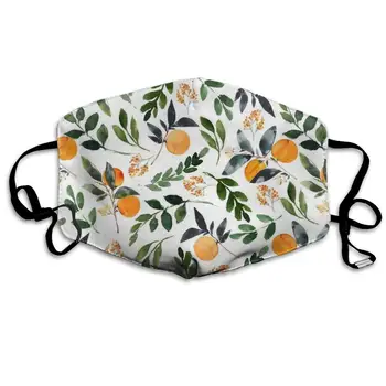 

Garde Art Studio Unisex Premium Polyester Anti Dust Mouth Face Cover Mask, Orange Leaf Comfy Half Face Masks Washable Reusable