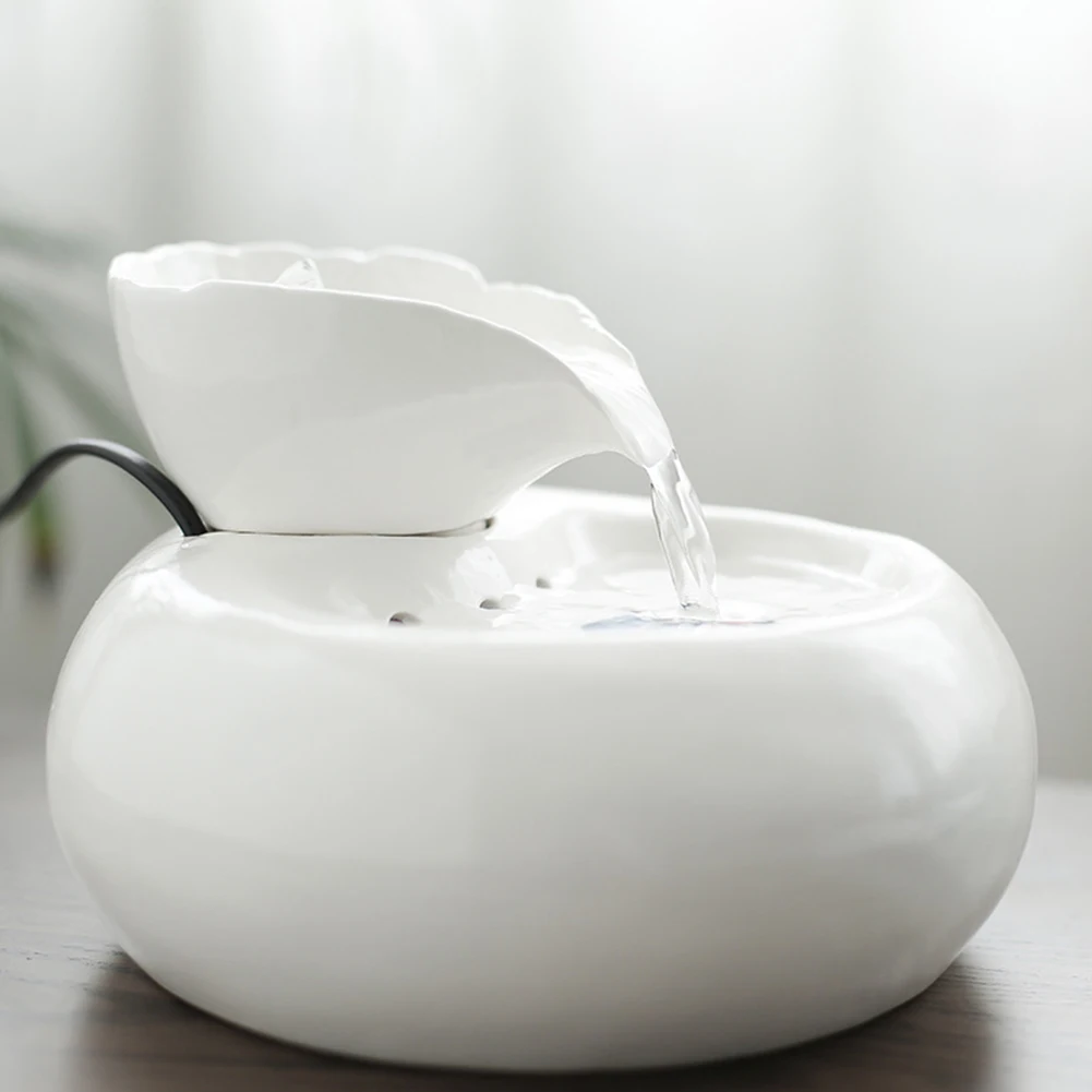 Drinking Ceramic Water Feeder Filter Smart Automatic Circulating Cats Dispenser Universal Easy Clean Large Capacity Quiet