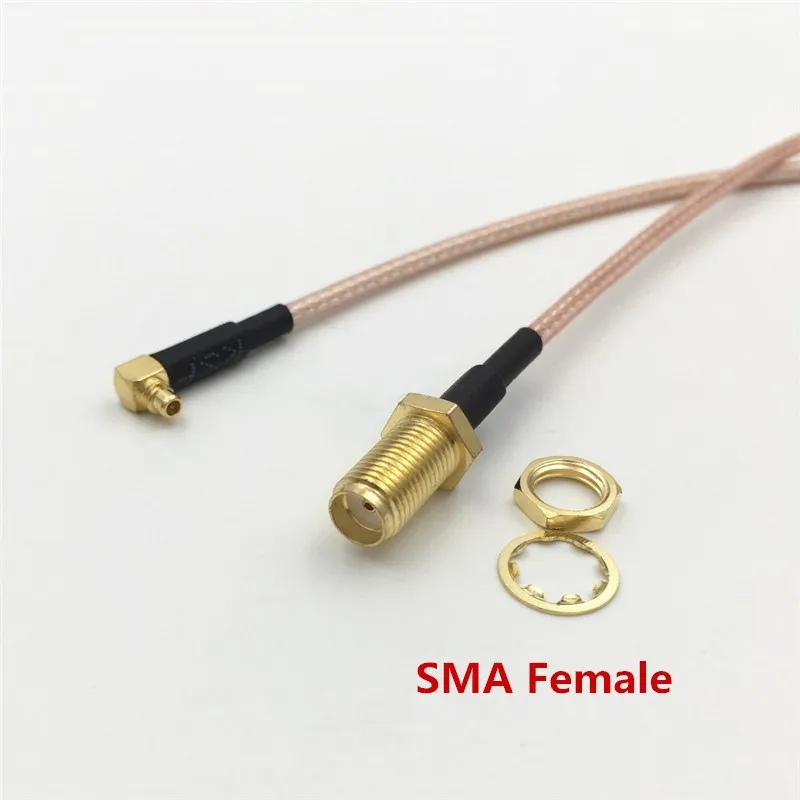 Коннектор для коаксиального кабеля с прямым углом провод RG316 штекер MMCX на SMA/RP SMA