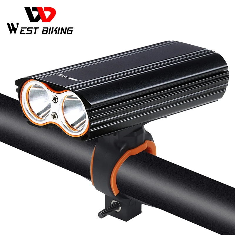 

WEST BIKING MAX 2000LM Bike Light 2 XML-T6 LED Headlight Built-in 6000mAh Rechargeable Battery + 2 Handlebar Mount Bicycle Light