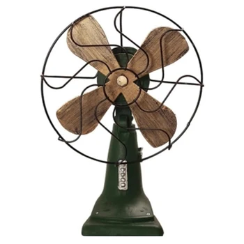 

Retro Nostalgic Fan Home Vintage Fan Miniature Europe Style Figurines Home Decor Green