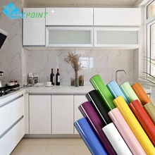 Papel de pared autoadhesivo de PVC con película decorativa DIY color blanco perla pegatinas de renovación de muebles papel de pared impermeable para armario de cocina