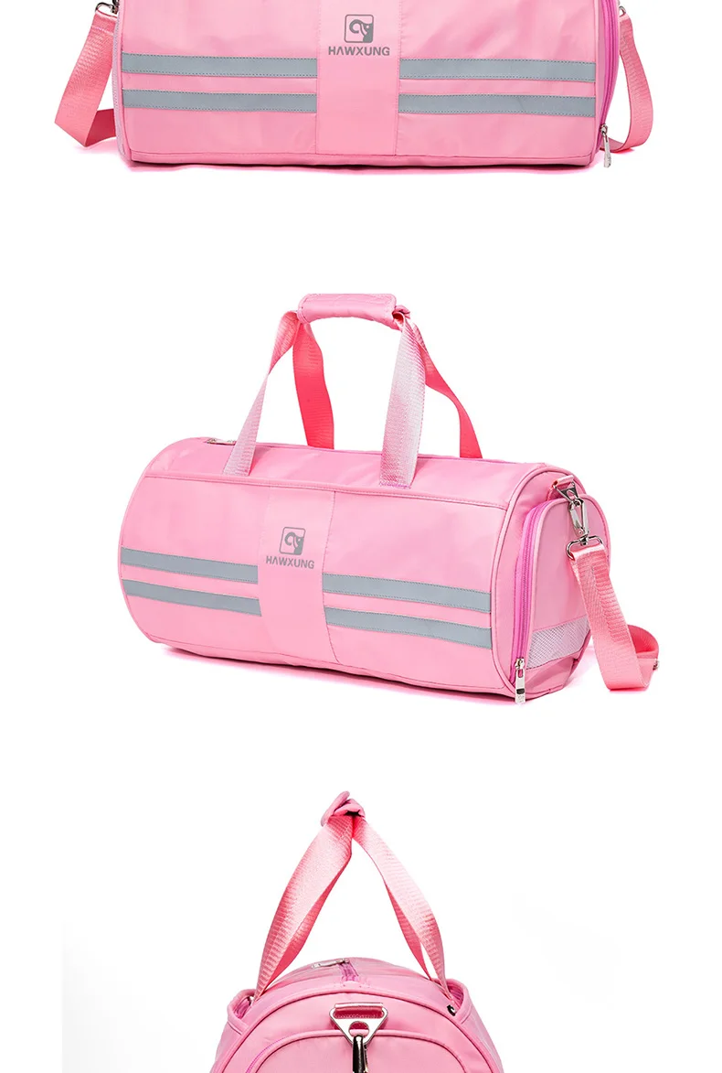 Pink Gym Bags With Independent Shoes Pocket Women Men Sports Bags Dry Wet Bags For Fitness Basketball Football Gym Backpack