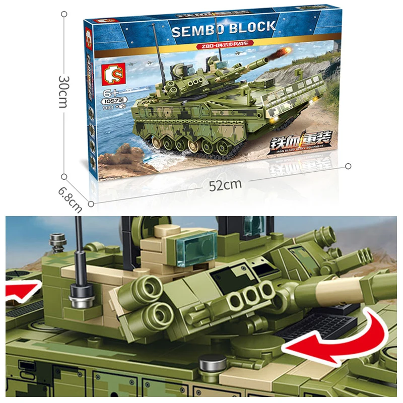 SEMBO военный боевой автомобиль Танк Panzer модель игрушки Кирпичи техника грузовик