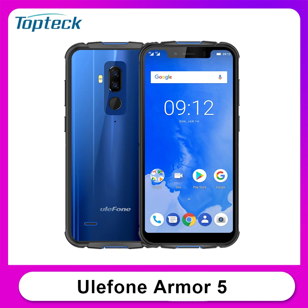 Ulefone Armor 5 Rugged IP68 водонепроницаемый мобильный телефон Android 8 1 85 дюймовым Octa Core 4 GB + 64