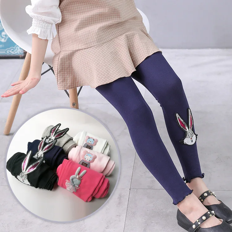 

2019 New Style GIRL'S Leggings Spring And Autumn Pure Cotton Thin CHILDREN'S Ninth Pants Kids Tight Crawler