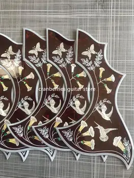 

2020 new celluloid acoustic guitar pickguard,2 mm thickness, abalone bird inlay ,Self ticker Gallery pickguard,free shipping