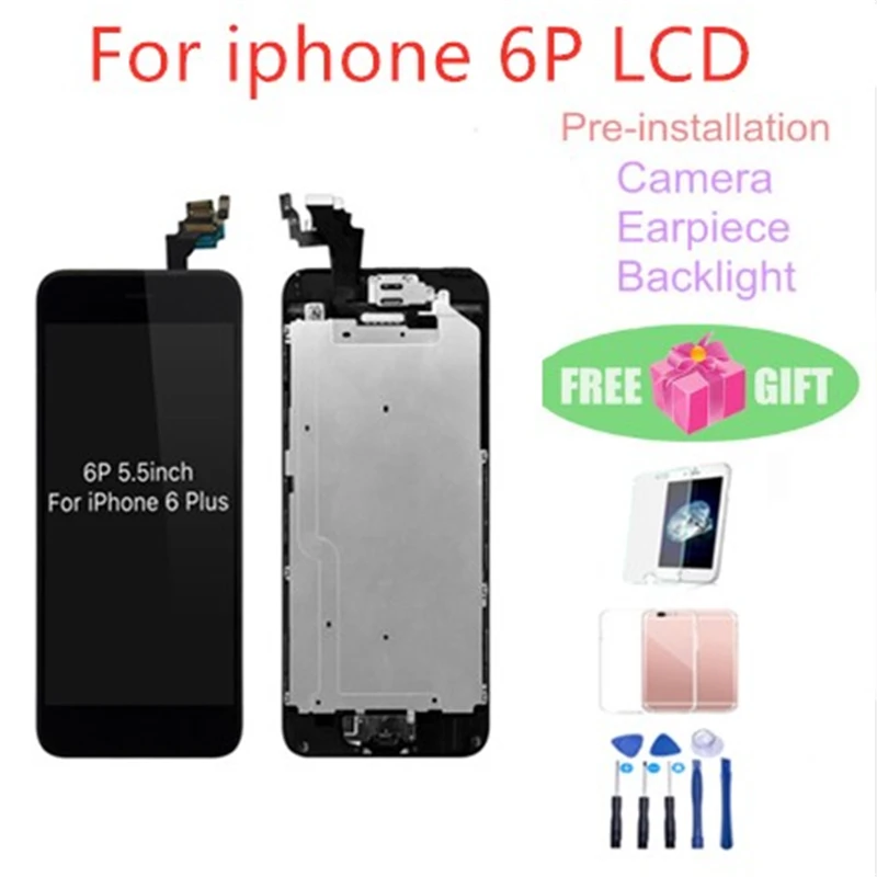 Высокое качество для iPhone 6 p ЖК-экран с сенсорным дигитайзером полная сборка Замена для iPhone 6 plus ЖК-дисплей
