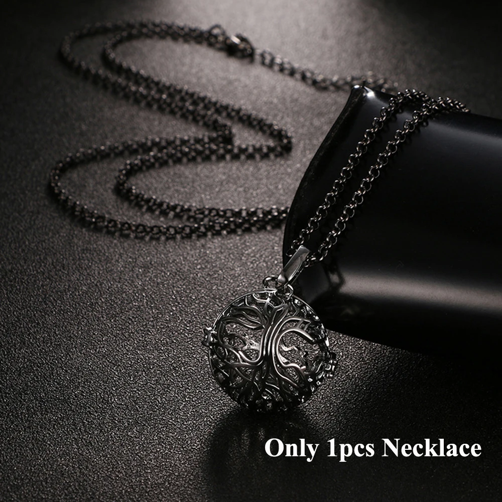 Only Necklace-2 Новое дерево жизни ароматерапия ювелирные изделия Музыка Ангел шар звонящий ожерелье с медальоном беременность ожерелье эфирное масло колье аромараспылитель - Окраска металла: Only Necklace-2