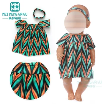 

Doll Clothes Fashion off-the-shoulder dress for 43 cm toy new born doll baby 18 Inch American doll Our Generation
