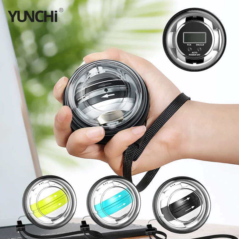 Wrist Ball Self-starting Arm Muscle Training Gyro Fitness Ball Muscle Relax Gyroscope Spinning Wrist Rotor with Light & Counter