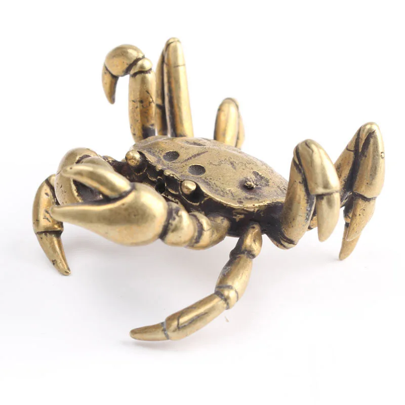  Vintage Brass Miniature Solid Copper Crab Miniatures Figurines Home Desk Decor Ornaments Handmade C