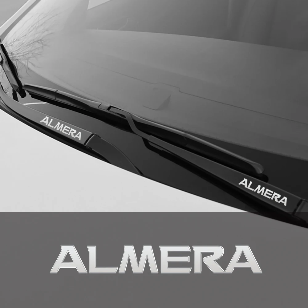 Car Metal Emblem Window Wiper Stickers Reflective Decor Decals For Nissan Almera G15 N16