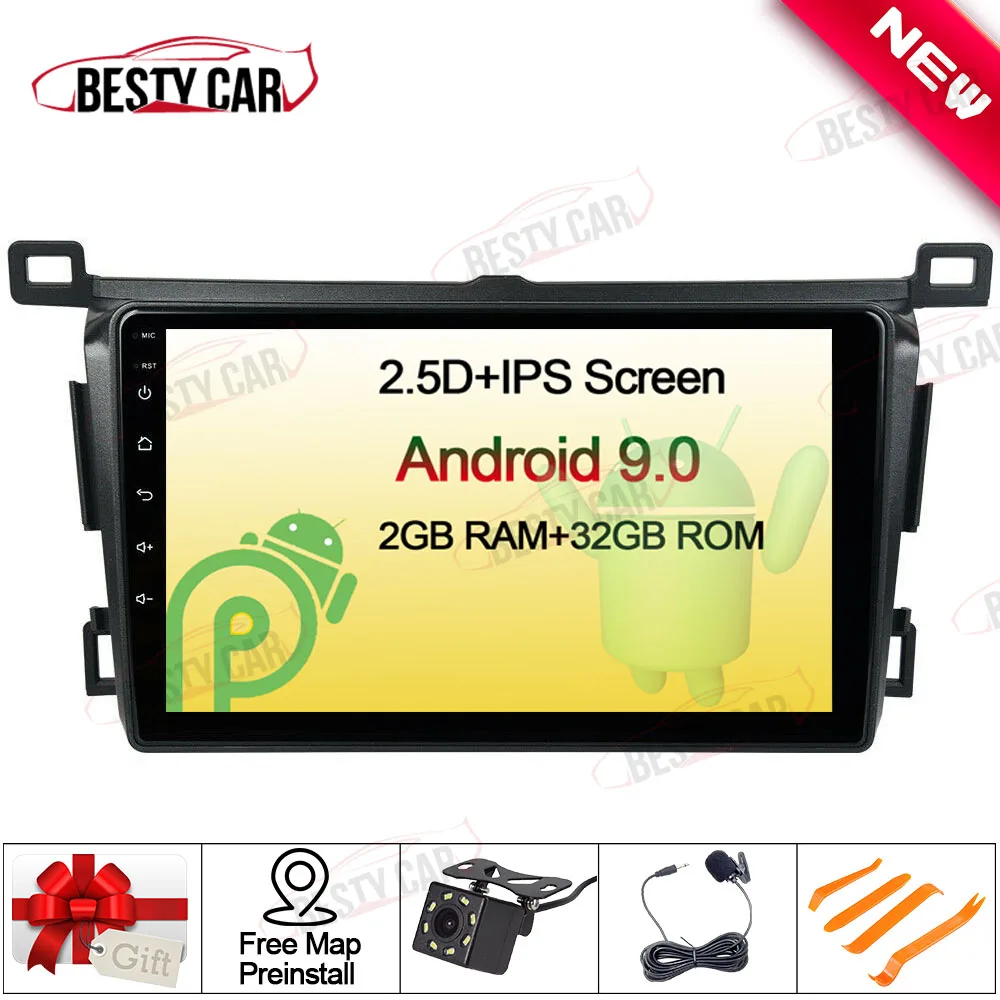 9 &quotAndroid 0 автомобильный мультимедийный плеер стерео радио gps навигация для Toyota RAV4