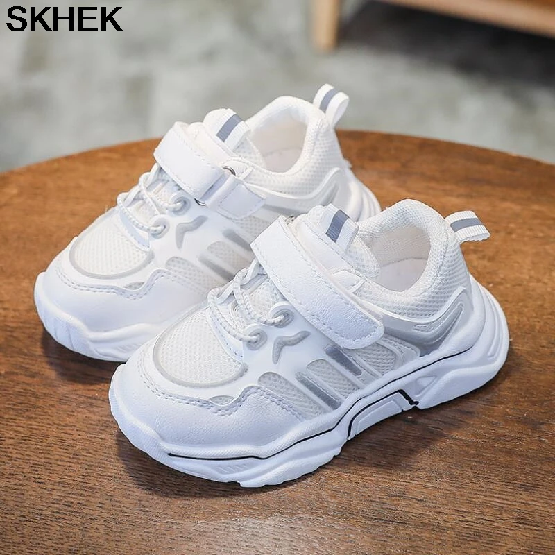 Skhek Baby Toddler Sneakers For Kids Girls Boys Autumn White Breathable
