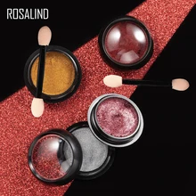 ROSALIND зеркальная пудра для ногтей художественный Пигмент Блеск для маникюра Блестки для ногтей УФ хром голографическая черная основа гель лак для ногтей