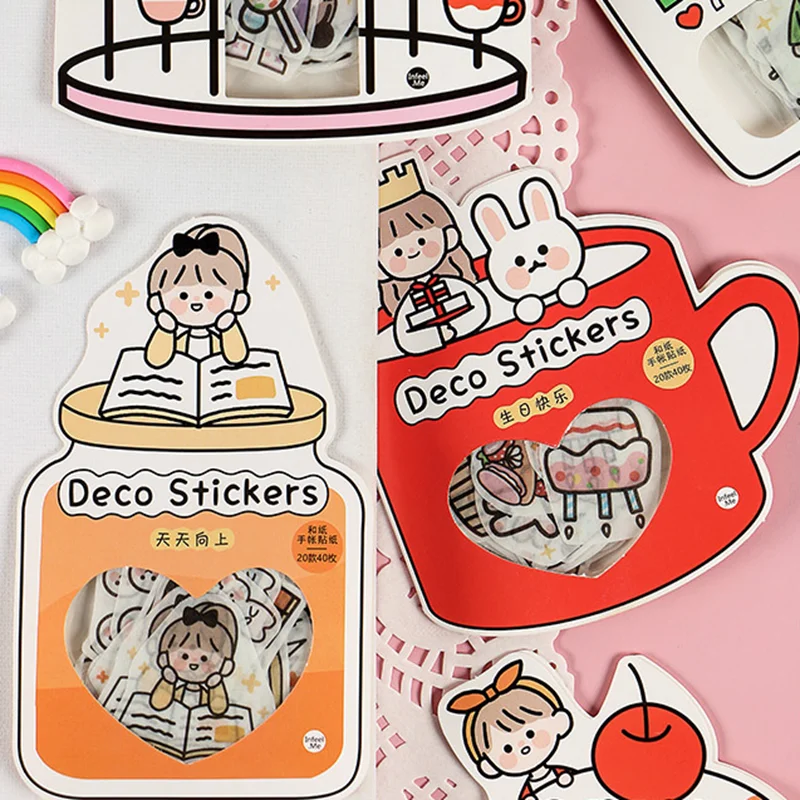 40 шт./лот Bautiful день серии дневник наклейки для скрапбукинга Сделай Сам Дети декоративный стикер школьные принадлежности Escolar Papeleria