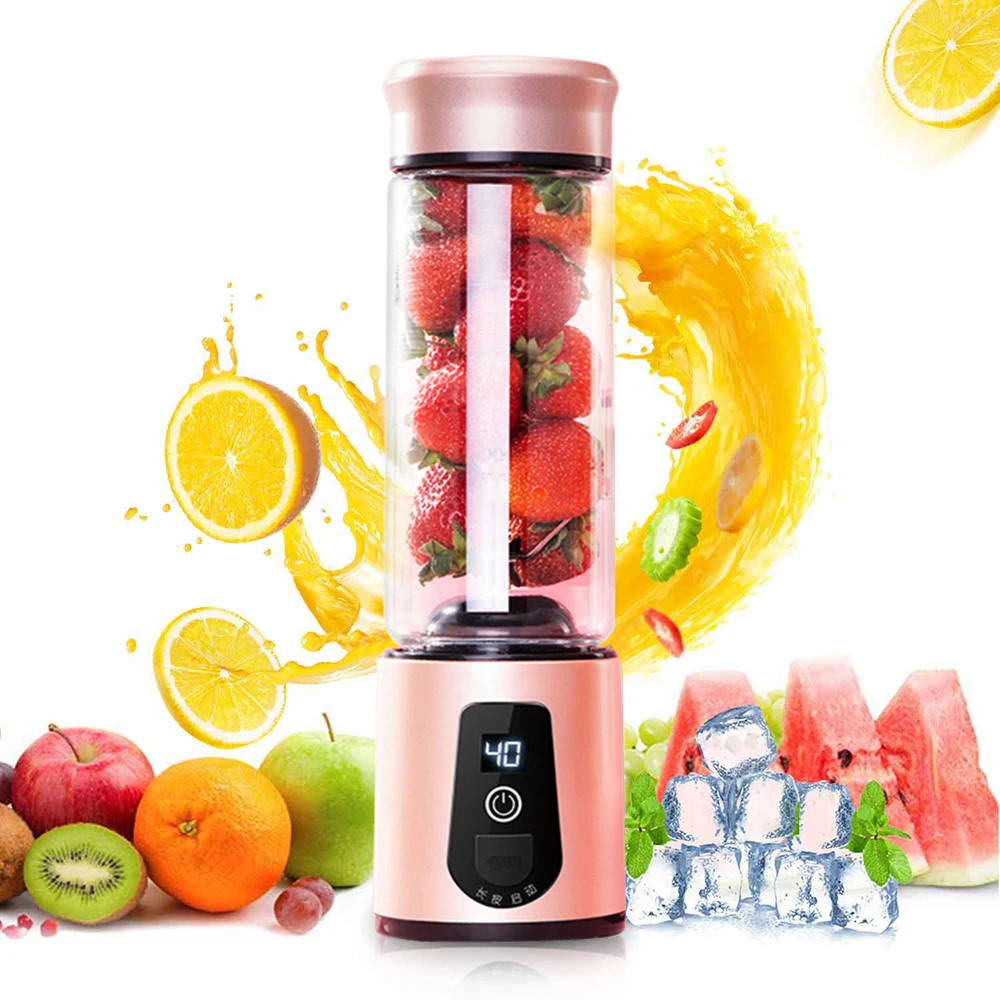 Baratos LED 6 cuchillas eléctrica portatil de exprimidor mezclador Mini USB recargable batidora de vaso mezclador de fruta Extractor smoothie licuadora centrifugadora de verduras smoothie blender batidoras para mixer Juicer