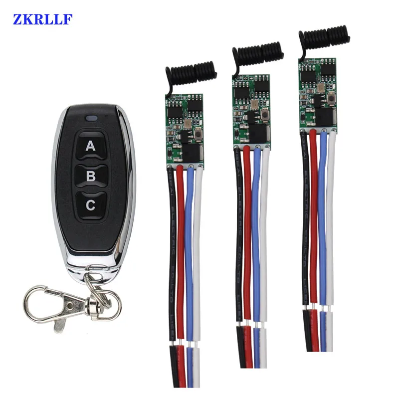433MHzWirelessDC12V24V2AMiniRemoteControlSwitchLedString