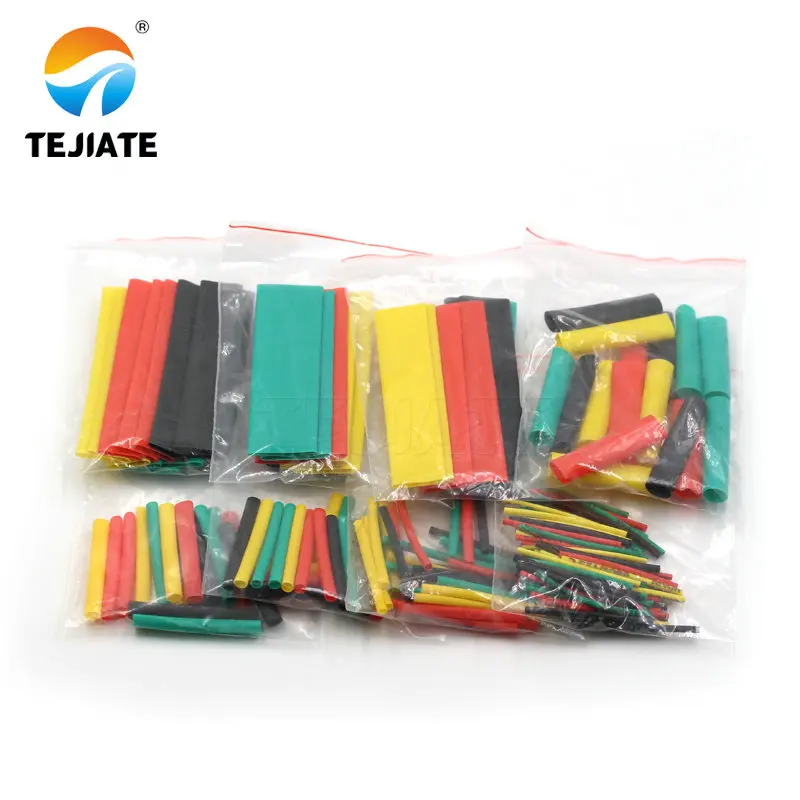 164pcs Set Polyolefin Shrinking Assorted Heat Shrink Tube Wire Cable Insulated Sleeving Tubing Set CLH@8