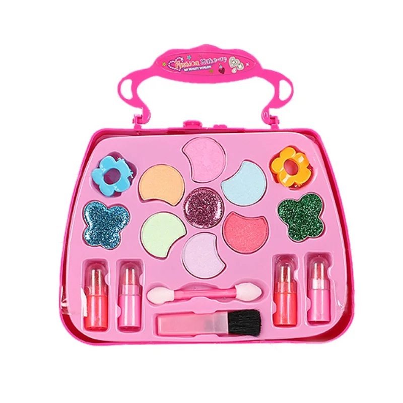 

Kids Make Up Toy Set Pretend Play Princess Pink Makeup Beauty Safety Non-toxic Kit Toys for Girls Dressing Cosmetic Girl