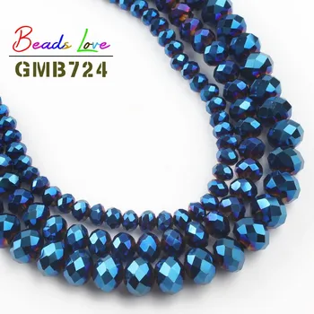 

Wholesale Faceted Blue Austria Crystal Glass Beads 4 6 8 10 12 MM Loose Spacer Beads Diy Bracelet Necklace For Jewelry Making