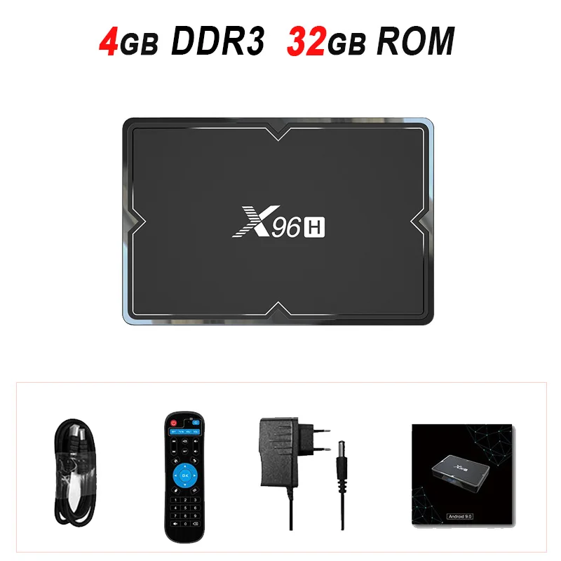 X96H tv Box Android 9,0 Smart tv Box Allwinner H603 Четырехъядерный 4 ГБ/64 Гб Youtube BT4.1 6K 2,4G/5G WiFi медиаплеер - Цвет: 4GB 32GB