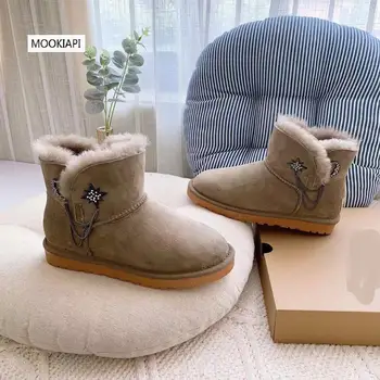 

2019 Europe's highest quality women's shoes, real sheepskin, natural wool, the most comfortable snow boots, free delivery
