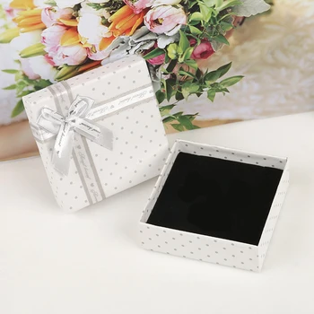 

bow Jewelry box simple dot white earring necklace Bracelet boxes fashion Jewelry accessories decoration Multipurpose gifts boxes