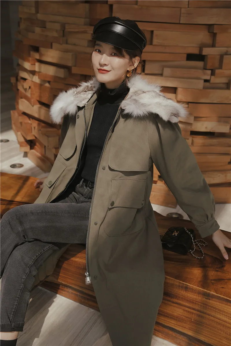 SWEETXUE, новинка, Женское пальто, куртка, Длинная женская парка с мехом, зимнее толстое пальто, пальто для девушек, модное, свободное, теплое