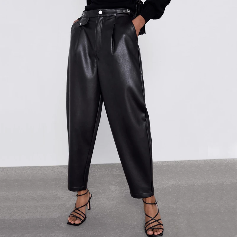 Slouchy leather trousers Clearance