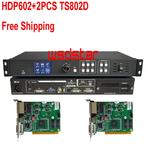 HDP602+ 2 шт. TS802D USB светодиодный видео процессор Вход HDMI/DVI/VGA/CVBS 1920*1080 светодиодный экран в аренду видео процессор