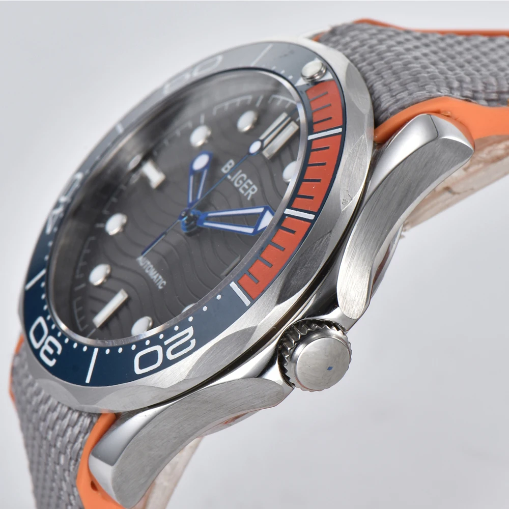 Мужские спортивные часы BLIGER41MM с серым пульсационным циферблатом сине красным