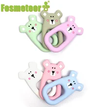 Fosmeteor – anneau de dentition en Silicone pour bébé, petite tige de dessin animé pour nourrisson, chaîne de sucette molaire rongeur de qualité alimentaire 