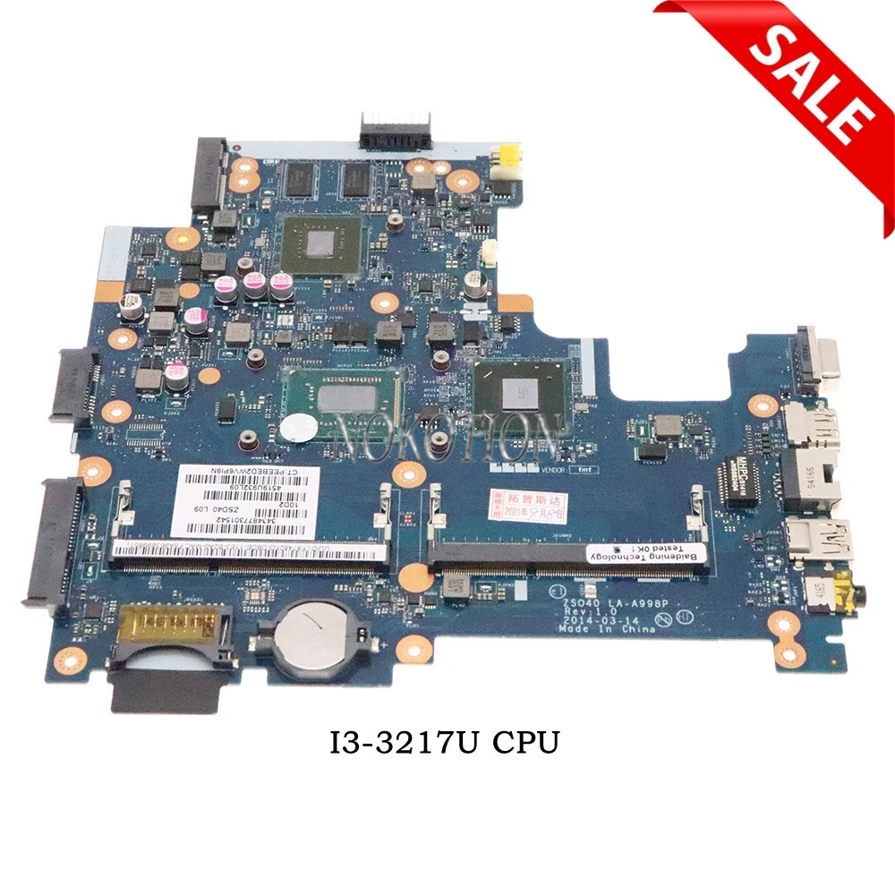 Nokotion 755830-501 760686-501 755830-001 ZSO40 LA-A998P для ноутбука HP 14-R 240 G3 материнская плата SR0N9 I3-3217U