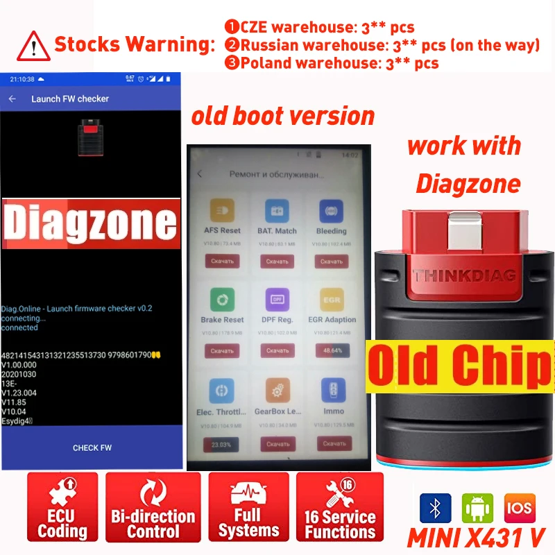 2 PCS Old Thinkdiag full system Scanner SN From 97986 Power than X431 easydiag repair Tool aLL free software 15 reset service